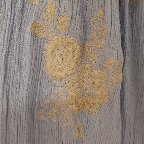 Coco + Jamieson Blue Embroidered Gauze Maxi - Size Medium - Picture 1 of 5